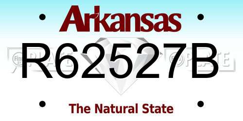 R62527B Arkansas License Plate