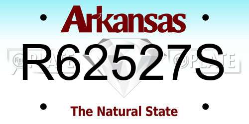 R62527S Arkansas License Plate