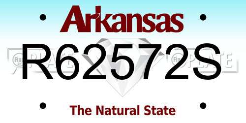 R62572S Arkansas License Plate