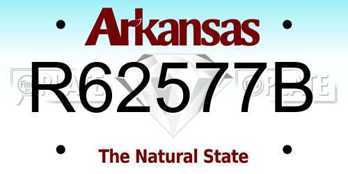 R62577B Arkansas License Plate