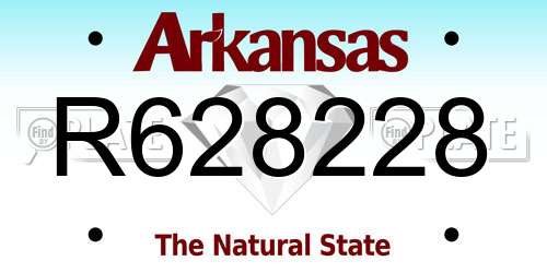 R628228 Arkansas License Plate