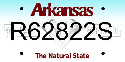 R62822S Arkansas License Plate