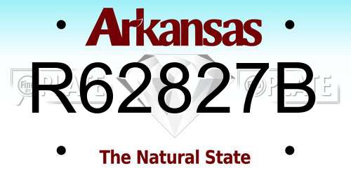 R62827B Arkansas License Plate