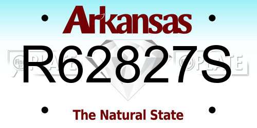 R62827S Arkansas License Plate