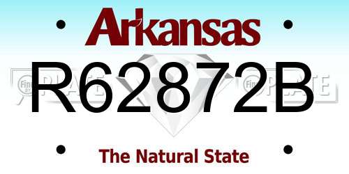 R62872B Arkansas License Plate