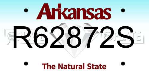 R62872S Arkansas License Plate