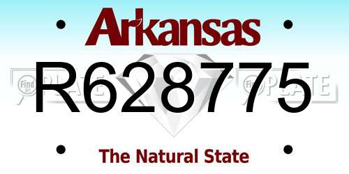 R628775 Arkansas License Plate