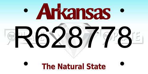 R628778 Arkansas License Plate
