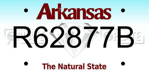 R62877B Arkansas License Plate