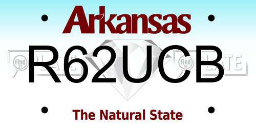 R62UCB Arkansas License Plate