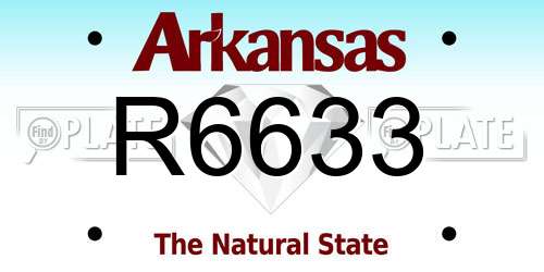 R6633 Arkansas License Plate