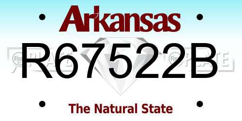 R67522B Arkansas License Plate