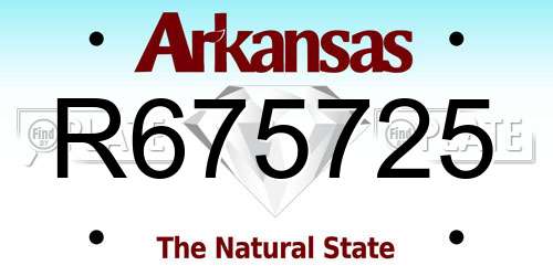 R675725 Arkansas License Plate