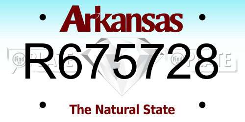 R675728 Arkansas License Plate