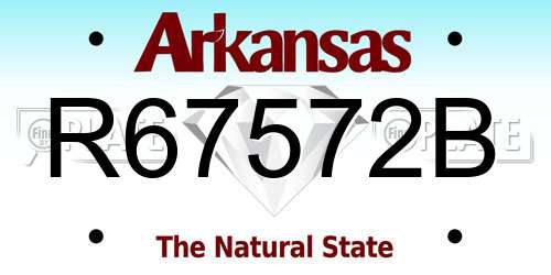 R67572B Arkansas License Plate