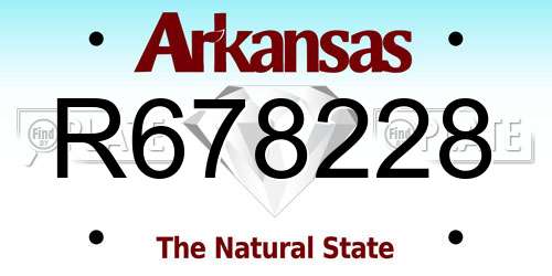 R678228 Arkansas License Plate