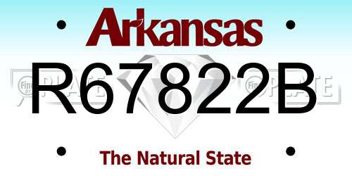 R67822B Arkansas License Plate