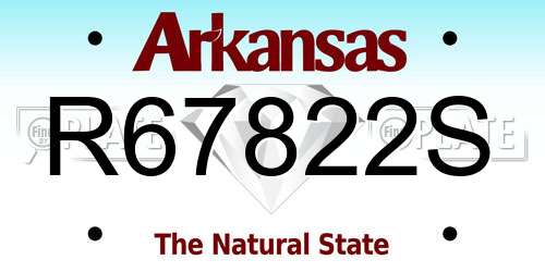 R67822S Arkansas License Plate