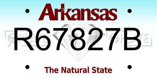 R67827B Arkansas License Plate