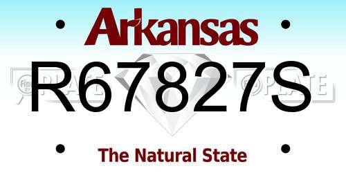 R67827S Arkansas License Plate