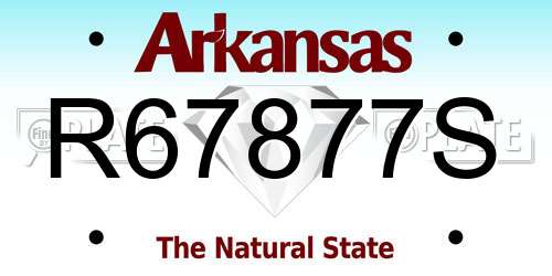 R67877S Arkansas License Plate