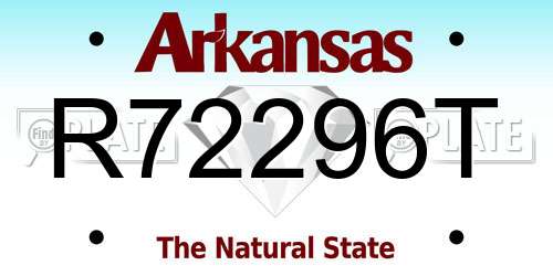 R72296T Arkansas License Plate