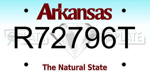 R72796T Arkansas License Plate