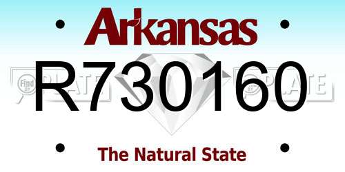 R730160 Arkansas License Plate