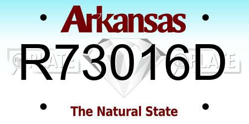 R73016D Arkansas License Plate