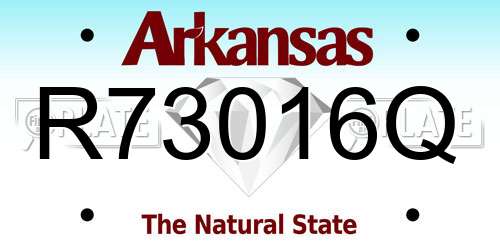 R73016Q Arkansas License Plate