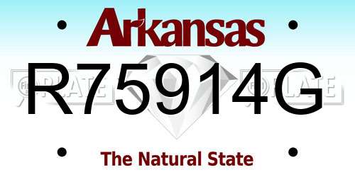 R75914G Arkansas License Plate