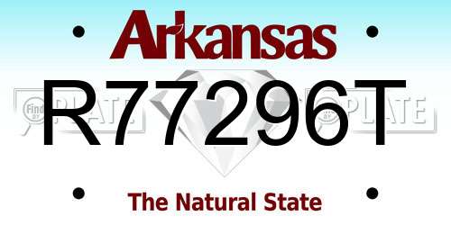 R77296T Arkansas License Plate