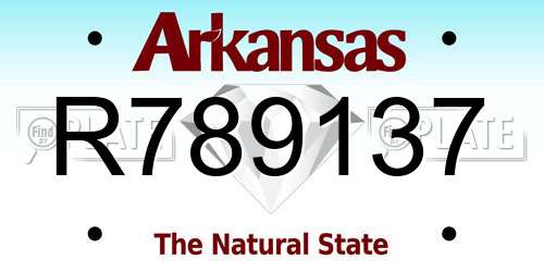 R789137 Arkansas License Plate