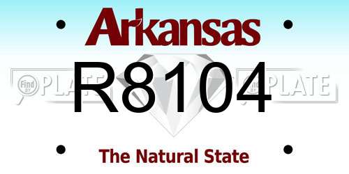 R8104 Arkansas License Plate