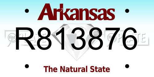 R813876 Arkansas License Plate