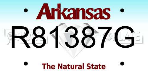 R81387G Arkansas License Plate