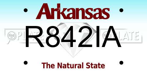 R842IA Arkansas License Plate