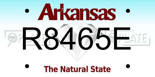 R8465E Arkansas License Plate