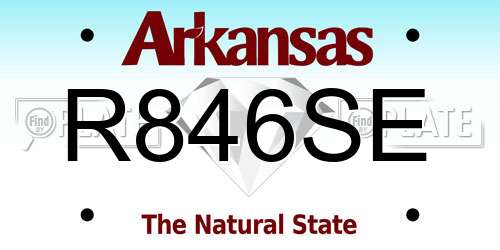 R846SE Arkansas License Plate