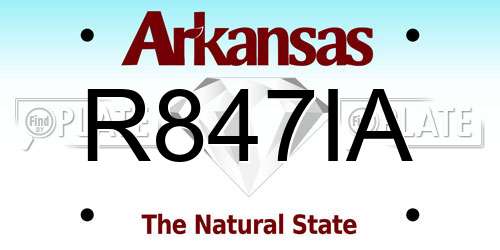 R847IA Arkansas License Plate