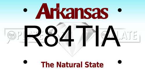 R84TIA Arkansas License Plate