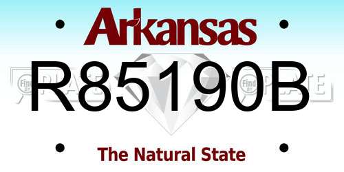 R85190B Arkansas License Plate