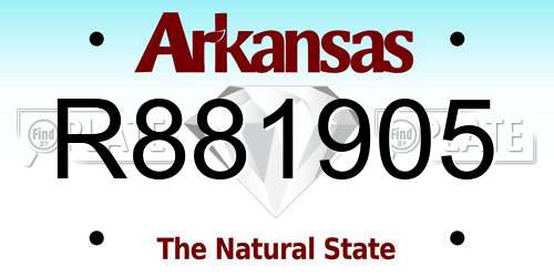R881905 Arkansas License Plate