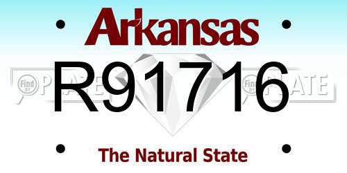 R91716 Arkansas License Plate