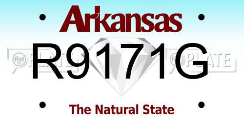 R9171G Arkansas License Plate