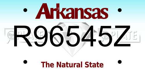 R96545Z Arkansas License Plate