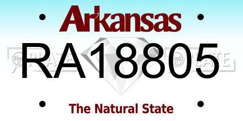 RA18805 Arkansas License Plate