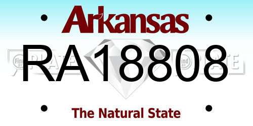 RA18808 Arkansas License Plate