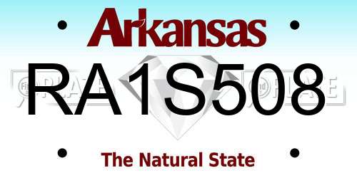 RA1S508 Arkansas License Plate