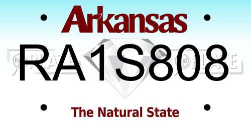 RA1S808 Arkansas License Plate